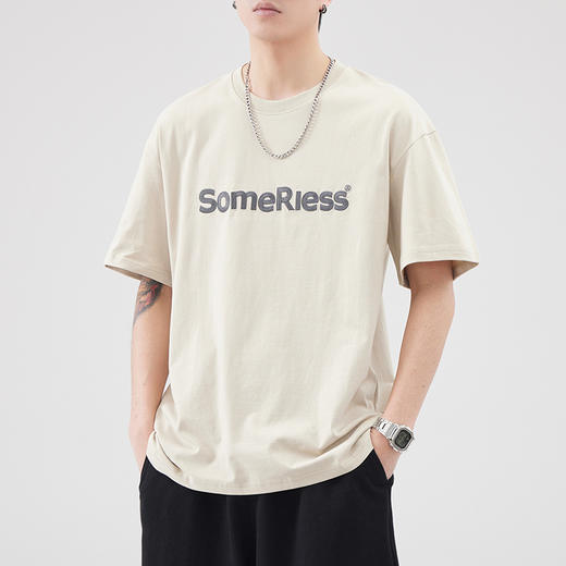 重磅纯棉短袖t恤男夏季宽松潮流刺绣半袖休闲体恤圆领打底衫   AY-az8058【Z8058】 商品图3