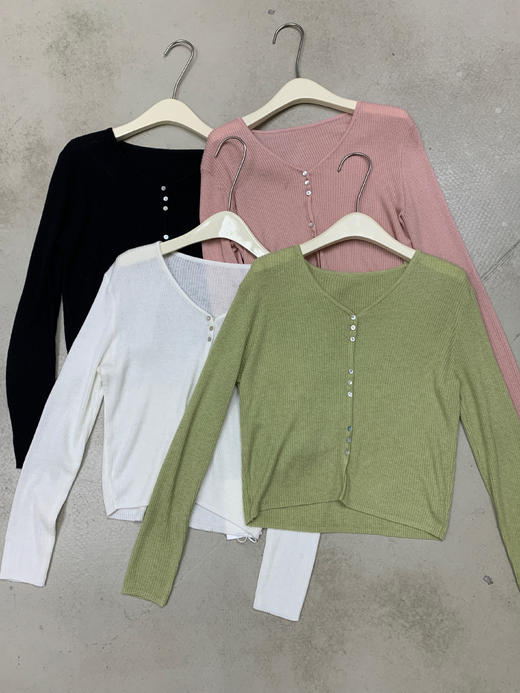 【门店同款】ENJOY春季贝壳扣针织开衫 156345523 商品图0