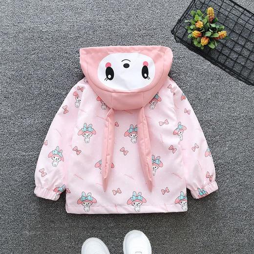 儿童卡通兔外套春秋新款女童洋气上衣男宝连帽风衣休闲夹克萌宝装 商品图4