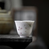 束刻/明知山志/杏粉/莲香漫舞/云灵杯手绘舞蝶粉色茶杯功夫茶具喝茶杯品茗杯 商品缩略图1