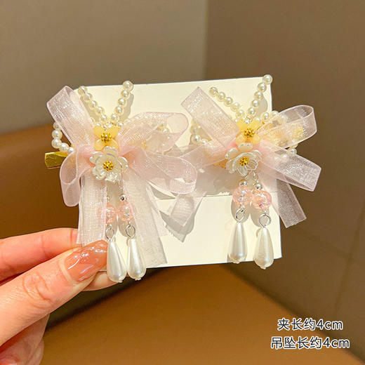 【儿童古风蝴蝶飘带发夹】唐装汉服宝宝 超仙发饰 女孩中国风流苏侧边夹 商品图4