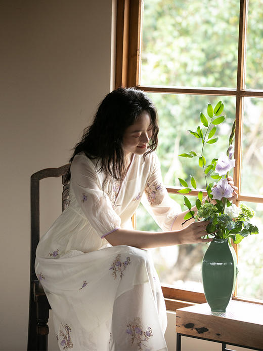 牧衣游原创 丝棉匹绣连衣裙 限量福利款 韶华行【不支持会员折】 商品图0