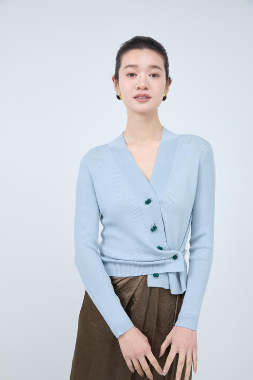 【必入单品】噢蜜ooomeooo新中式两穿羊毛开衫 商品图2