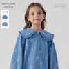 马克珍妮女童花边娃娃领满印牛仔衬衫儿童纯棉衬衣春装新款240112 商品缩略图0