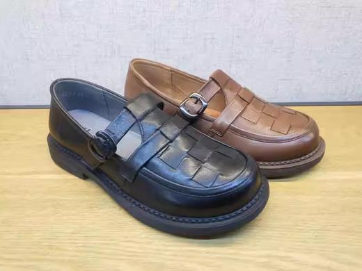 2022春季新款豪行真皮女鞋22192016中口平底英伦复古休闲单鞋正品 商品图4