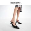 lost in echo2024春夏新款尖头拼接细带异形跟猫跟凉拖高跟鞋时尚 商品缩略图3
