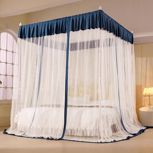 自然醒落地蚊帐家用卧室公主风床幔加厚1米8大床宫廷高级纹账2403HH 商品图2