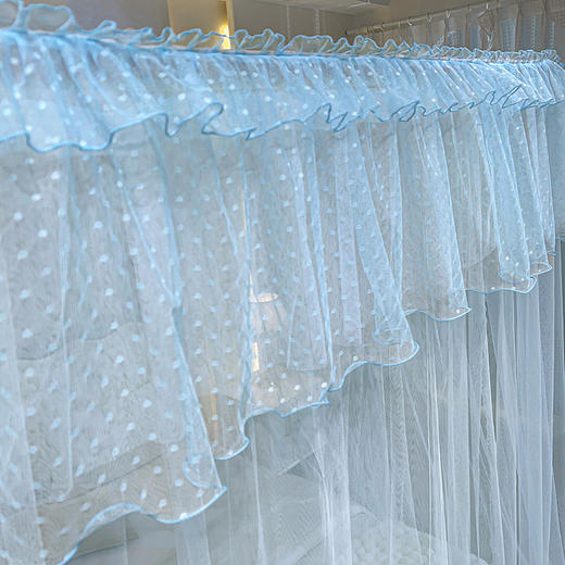 自然醒A类U型导轨蚊帐加密加厚滑轮轨道落地家用卧室防尘顶白色2406HH 商品图9