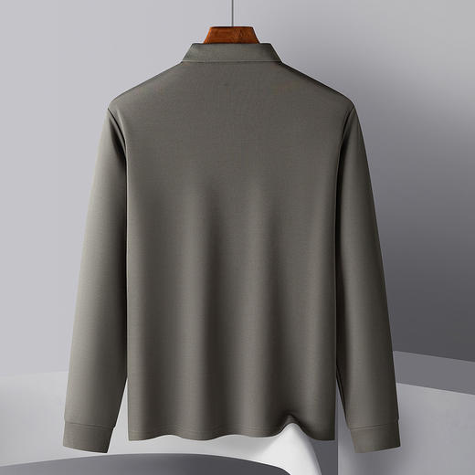 【双面含桑蚕丝】罗蒙男士经典polo衫男长袖t恤男春秋男士polo衫 商品图10