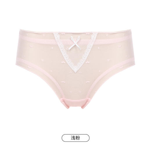 都市丽人基础系列蕾丝网布内裤女锦提花女士内裤低腰三角内裤LK43C4 商品图12