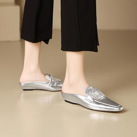 【预售5天】春夏新款，简约法式个性半包拖鞋BY-H2219