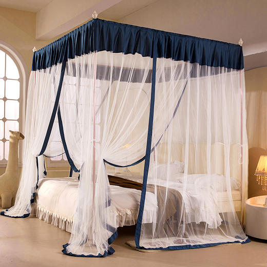 自然醒落地蚊帐家用卧室公主风床幔加厚1米8大床宫廷高级纹账2403HH 商品图1