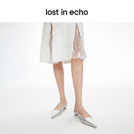 [捡漏价]lost in echo2024春季新款通勤时尚尖头高跟鞋细扣带裸跟猫跟鞋女 商品图1