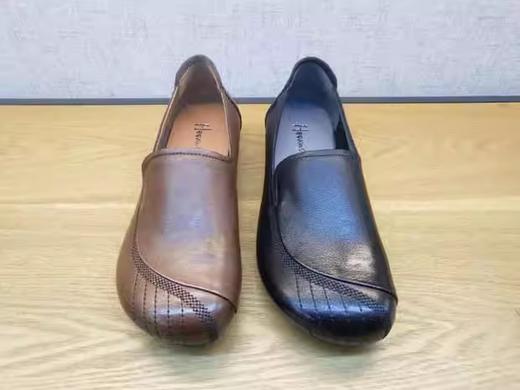 2022春季新款豪行真皮休闲女鞋22192561中口低跟妈妈套脚单鞋正品 商品图5