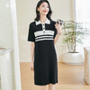 米思阳2025夏新款时尚休闲拼色连衣裙宽松直筒针织连衣裙女0620 商品缩略图0