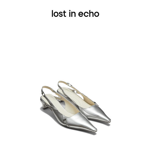 lost in echo2024春季新款通勤时尚尖头高跟鞋细扣带裸跟猫跟鞋女 商品图0