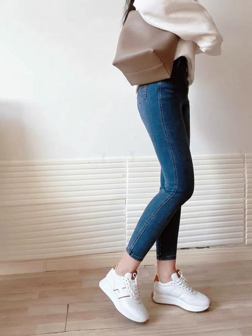 35-5贾玲同款 空标 烘干超轻厚底小白鞋 巨好穿 跟脚好走游艇鞋 商品图3