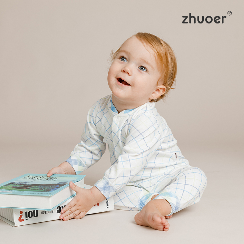 【纯棉贴身连体衣】卓儿婴儿衣服宝宝春秋长袖打底衫新生儿哈衣舒适