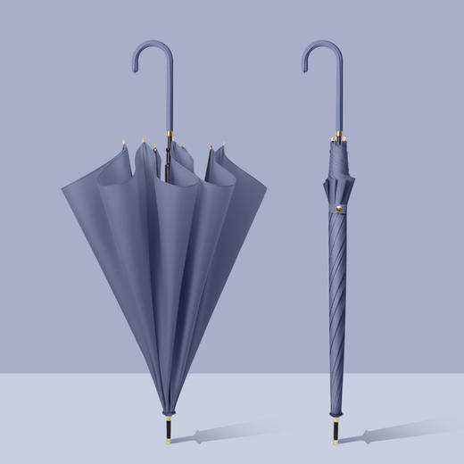 心选丨复古直柄雨伞【创意简约 长柄伞皮手柄直杆雨伞】纯色日系小清新长伞 商品图7