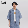 Lee商场同款Logo提花浅蓝色男短袖牛仔衬衫LMT007461203412A05310 商品缩略图0