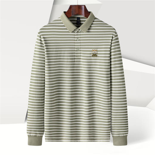 【桑蚕丝混纺】罗蒙春秋男士绣花胸标海魂衫polo衫男长袖男士polo衫长袖 商品图6