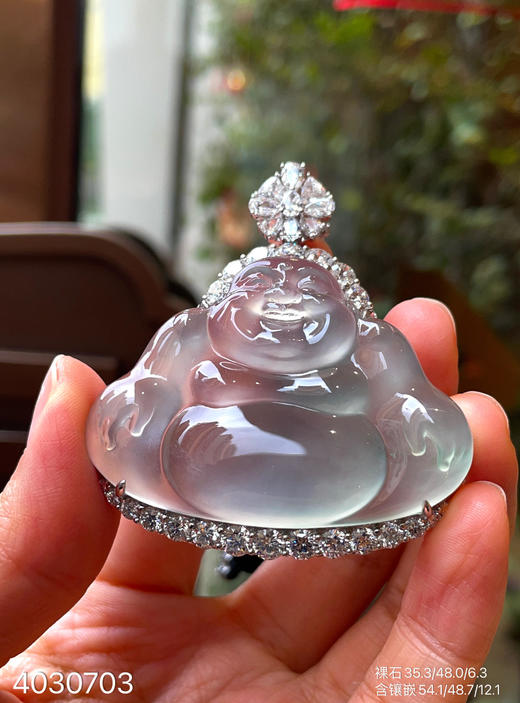 玻璃种飘翠佛公挂坠【4030703】具体价格微信咨询 商品图2