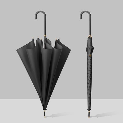 心选丨复古直柄雨伞【创意简约 长柄伞皮手柄直杆雨伞】纯色日系小清新长伞 商品图9