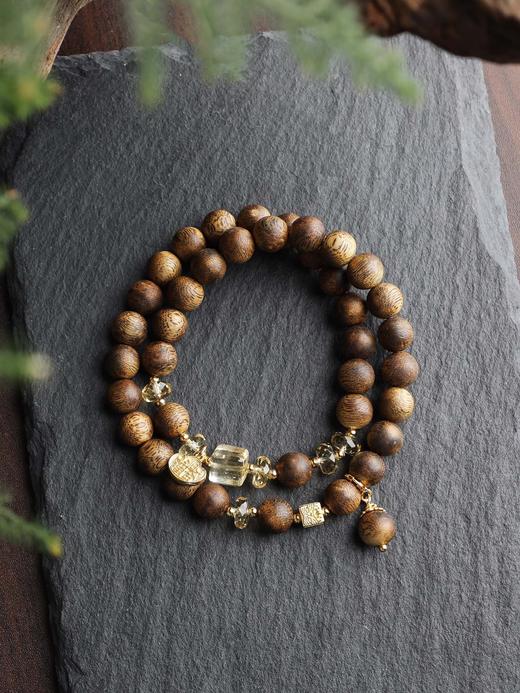 黄水晶奇楠双圈手串 商品图0