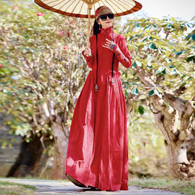 起舞清影绣花百褶连衣裙 | 杨丽萍老师同款 | 长袖短袖款 | 少量现货 | 加急发