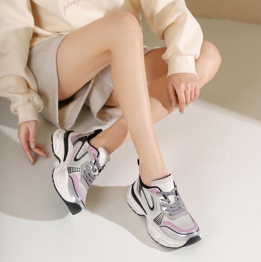 westory2024年春季新款超轻厚底系带圆头运动鞋慢跑鞋老爹鞋S24AM57531 商品图4