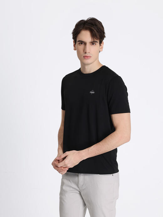 callisto黑色弹力混纺T恤 STTSS198C 商品图1