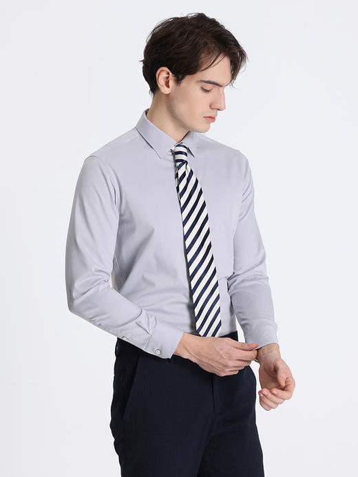 callisto灰色弹力混纺长袖衬衫 STSTL072C 商品图2