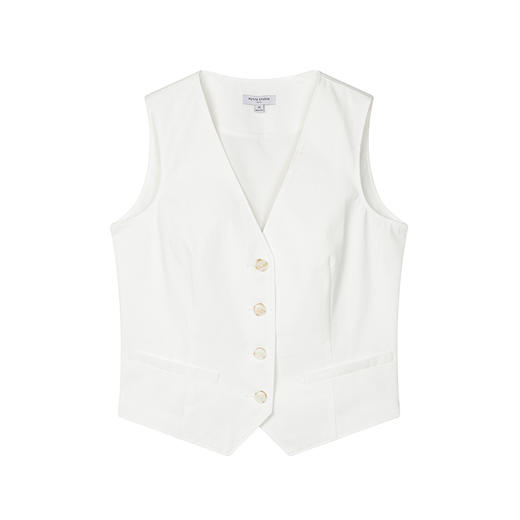 【Clean Fit 胶囊系列】Bridgett鸽白高腰短裤复古马甲 商品图4