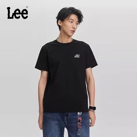 Lee商场同款24早春新品标准版Logo刺绣圆领男短袖T恤LMT007474K9900FK11000 商品图0