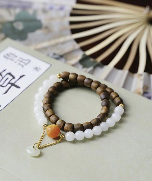 白玉缅黄奇楠手串 商品图0