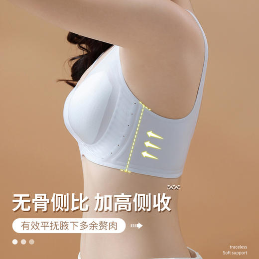 雅黛丽内衣小胸薄款冰丝透气无痕软支撑文胸收副乳防下垂美背胸罩 商品图4
