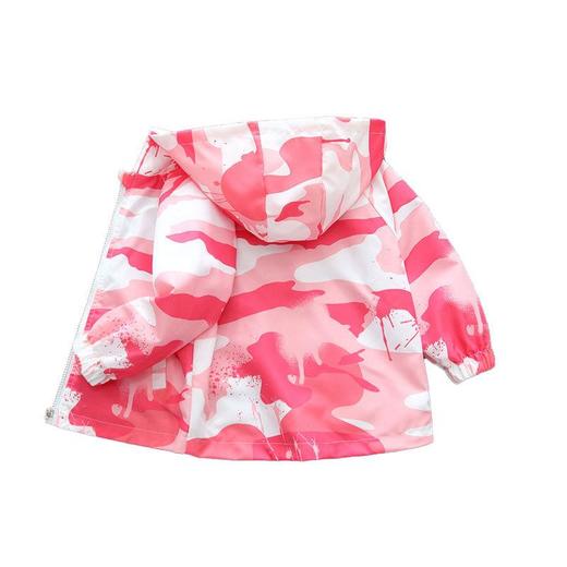 女童冲锋衣2024春装新款男童外套春秋款女宝宝迷彩连帽洋气外衣 商品图4