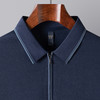 【双面含桑蚕丝】罗蒙男士拉链polo衫男长袖t恤男春秋男士polo衫 商品缩略图8