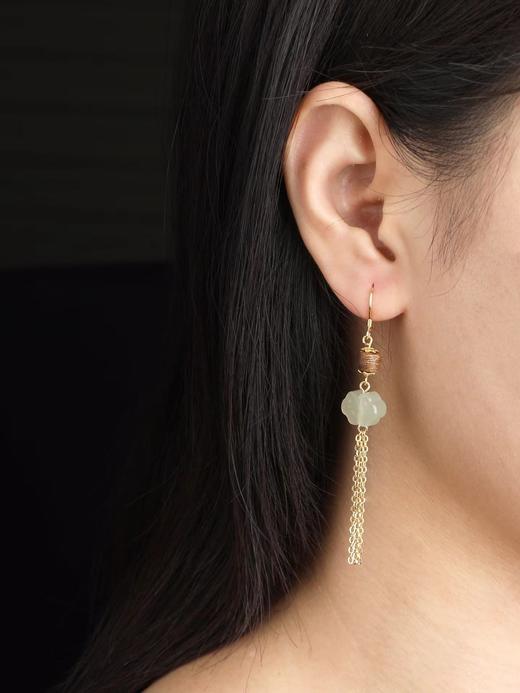 0.6鼓珠如意和田玉耳环 商品图1