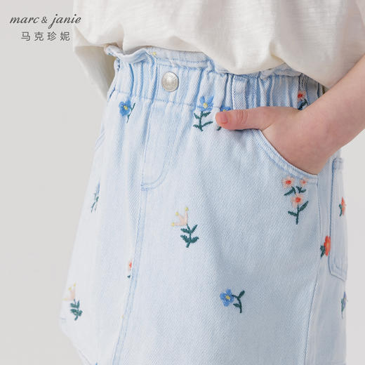 马克珍妮女童全棉刺绣牛仔裙裤儿童短裤半身裙2024夏装新款240798 商品图2