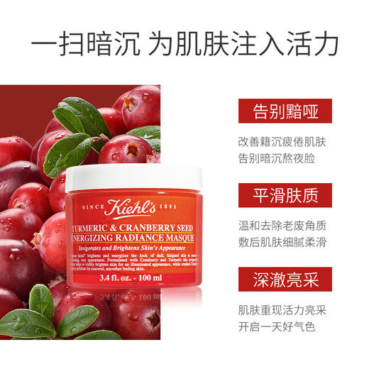 【跨境】Kiehl's科颜氏 姜黄蔓越莓籽活力亮肤面膜100ml 滋润保湿提亮肤色 商品图2