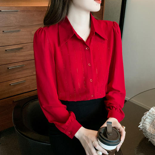 时尚宽松遮肚显瘦烫钻衬衫AYL1892 商品图2