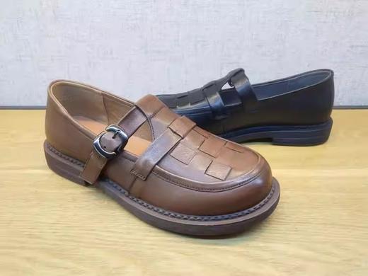 2022春季新款豪行真皮女鞋22192016中口平底英伦复古休闲单鞋正品 商品图2