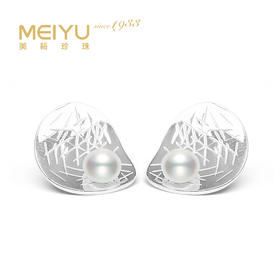 美裕 银925淡水珍珠耳钉5-6mm白 107892