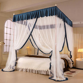 自然醒落地蚊帐家用卧室公主风床幔加厚1米8大床宫廷高级纹账2403HH