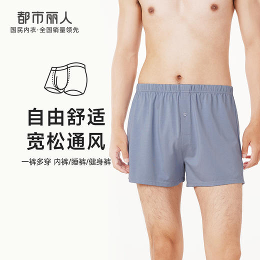 都市丽人都市锋尚简约基础内裤男40S棉粘男士内裤平角内裤FK48A1 商品图0