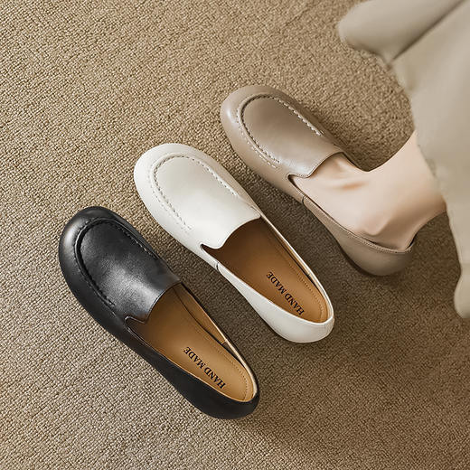 【预售5天】复古风小皮鞋，圆头平底乐福鞋YCJX-H-2630 商品图0