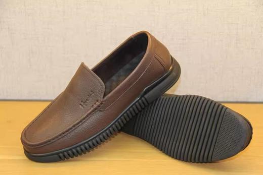 豪行2022年春季款12155873春秋平底休闲鞋浅口真皮软底面透气男鞋 商品图5