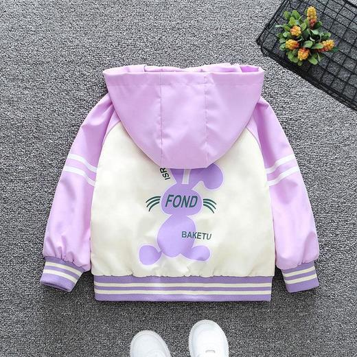 男女童外套春球薄款中大童宽松休闲连帽冲锋衣夹克儿童春秋外穿 商品图4