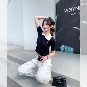 <曾小咸推荐> 【表现主义】小蜻蜓黑色针织短袖